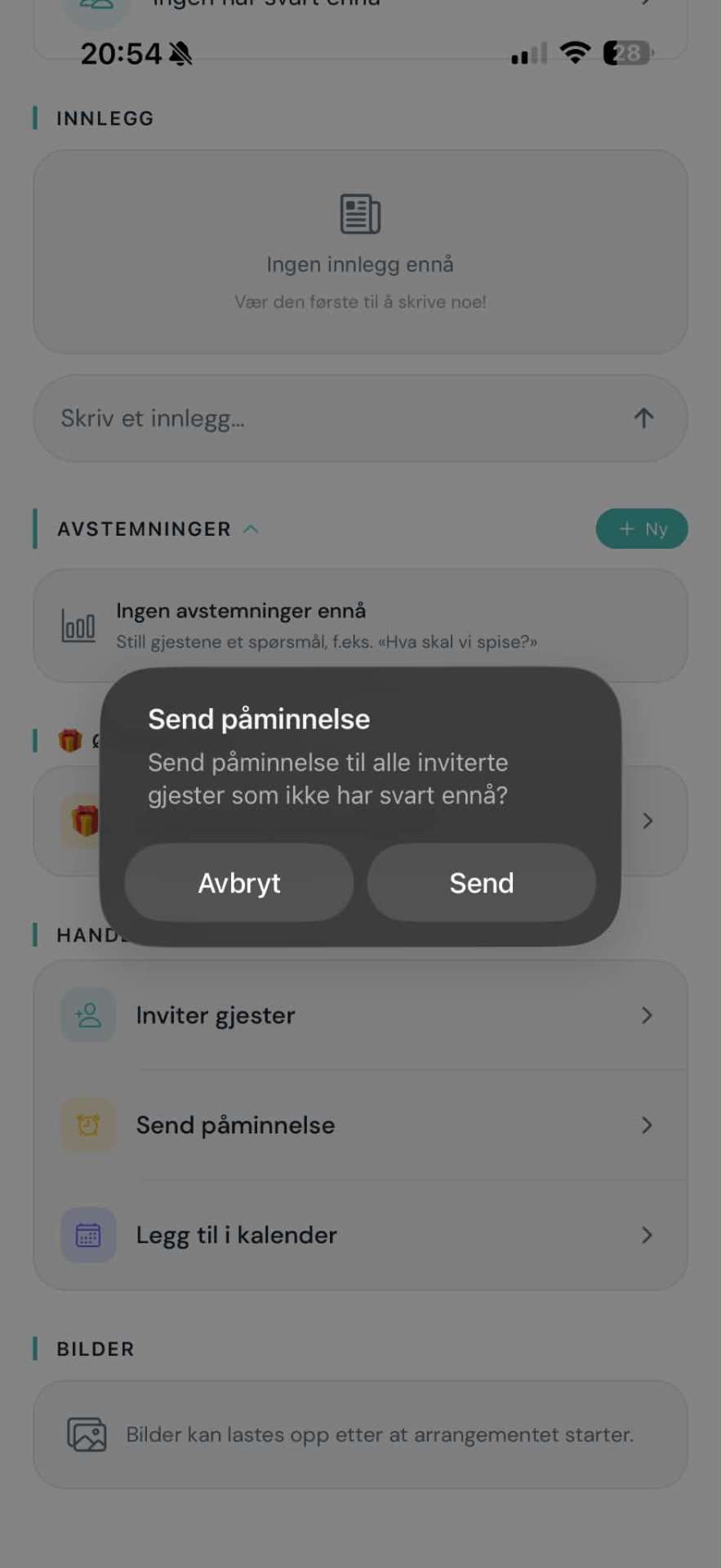 Send påminnelse